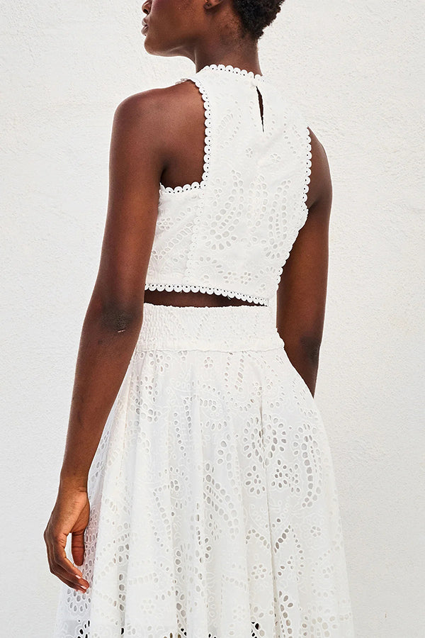 Rosa | Embroidered Set with Maxi Skirt