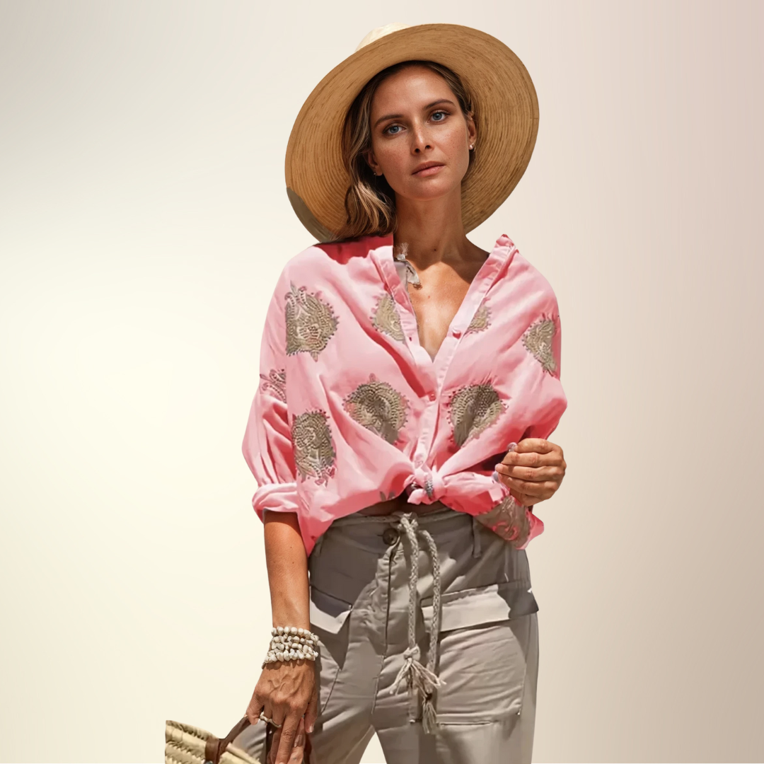 Amira | Boho-Linen Crop Blouse