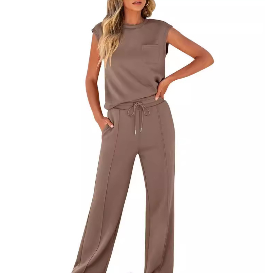 Cindy | Sleeveless Drawstring Lounge Set