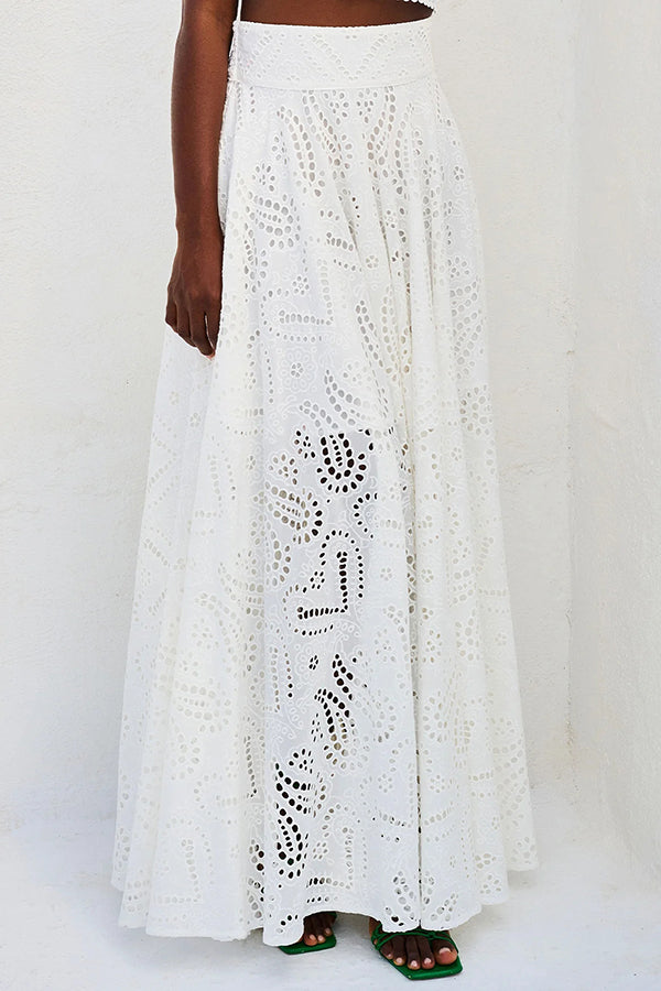 Rosa | Embroidered Set with Maxi Skirt