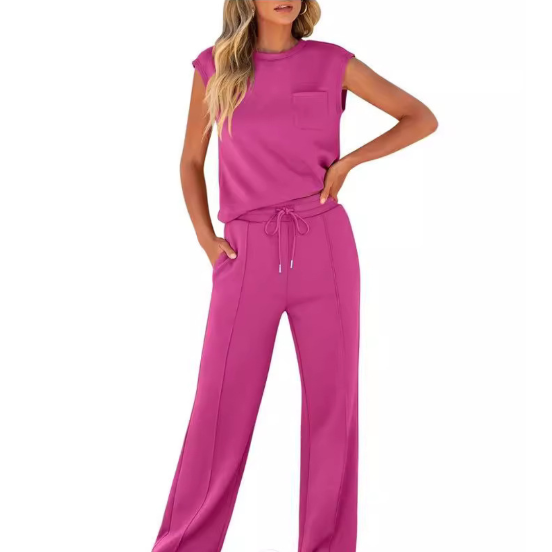 Cindy | Sleeveless Drawstring Lounge Set