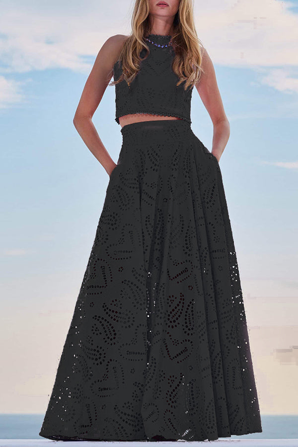 Rosa | Embroidered Set with Maxi Skirt