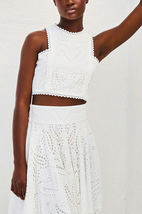Rosa | Embroidered Set with Maxi Skirt