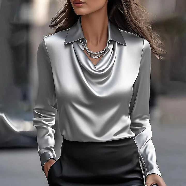 Joy | satin V-neck blouse