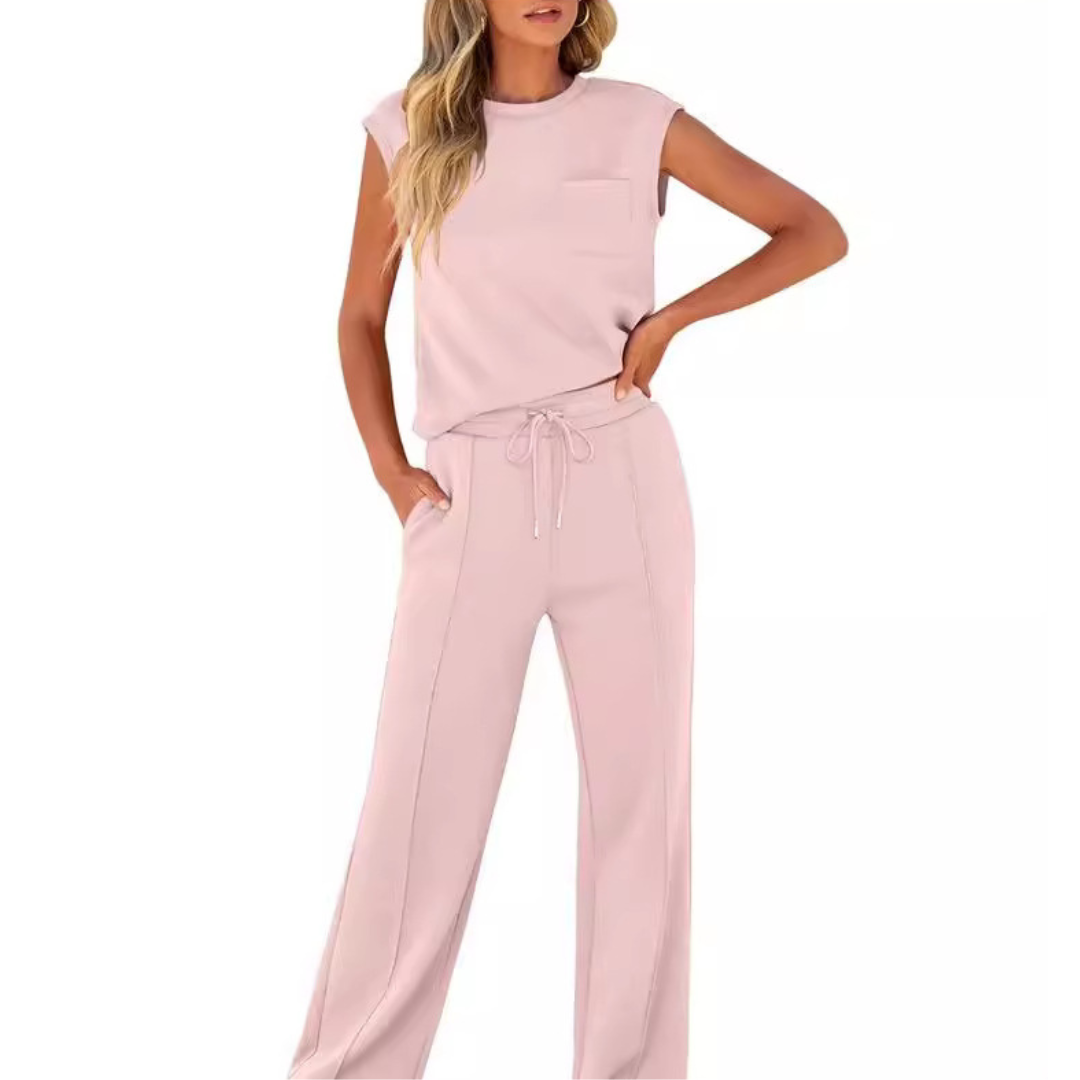 Cindy | Sleeveless Drawstring Lounge Set
