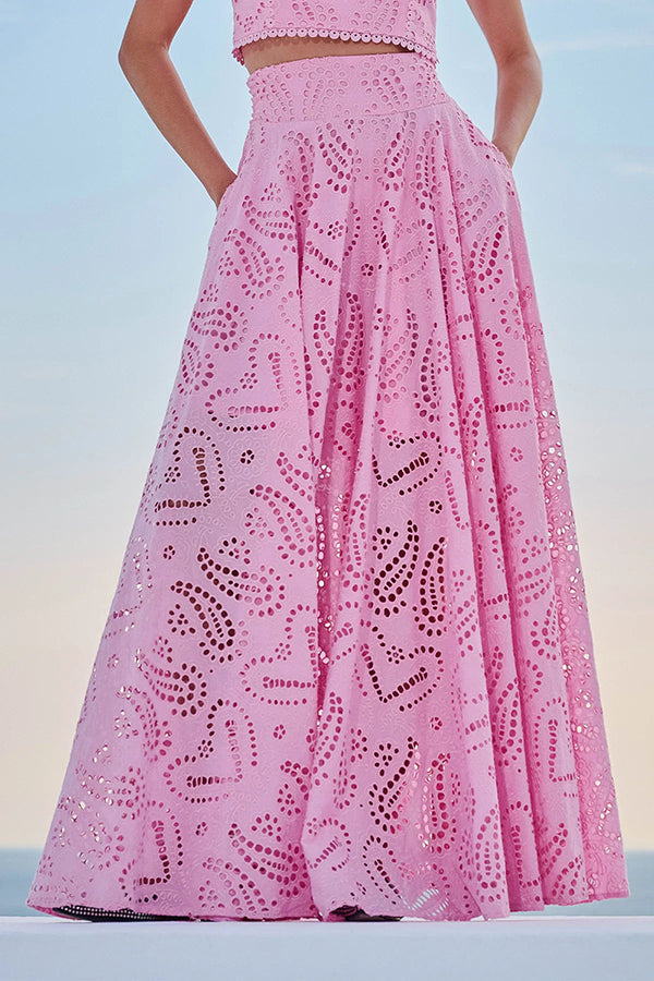 Rosa | Embroidered Set with Maxi Skirt