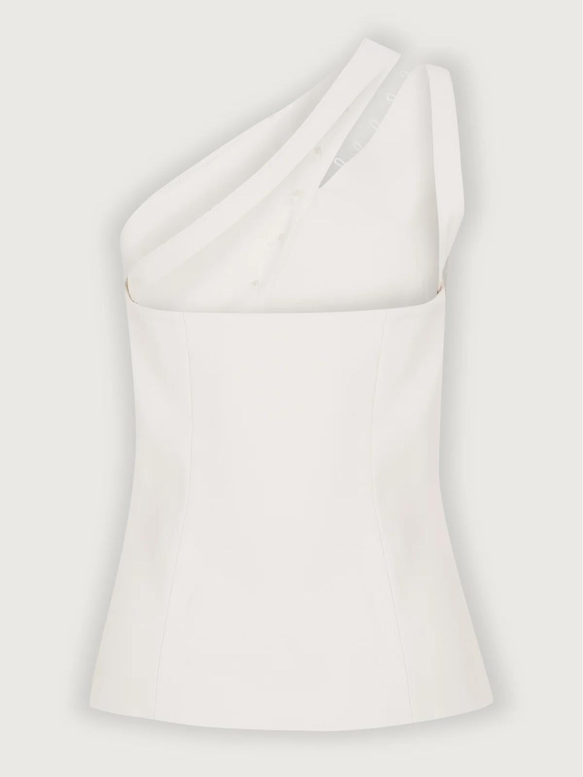 Azura | One-Shoulder Button Detail Top