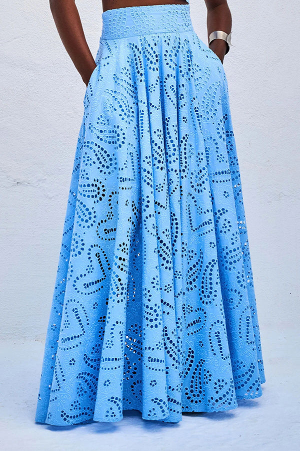 Rosa | Embroidered Set with Maxi Skirt