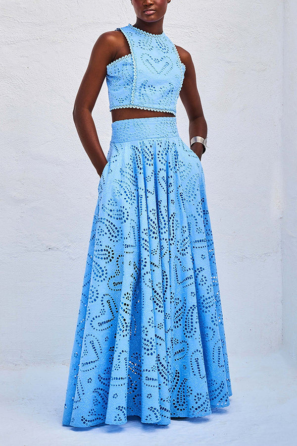 Rosa | Embroidered Set with Maxi Skirt