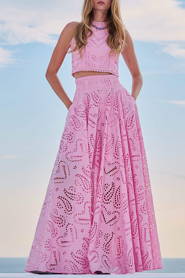 Rosa | Embroidered Set with Maxi Skirt