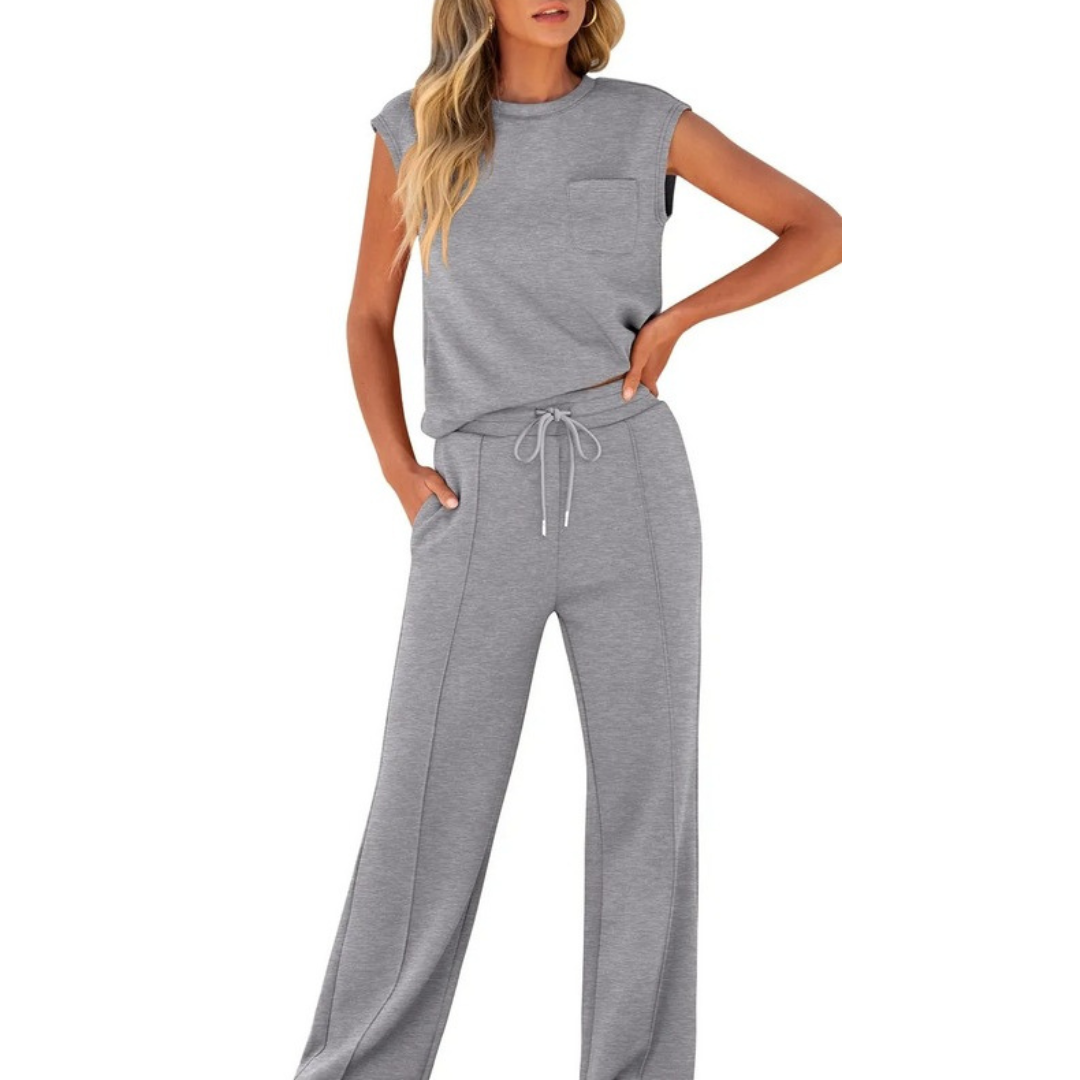 Cindy | Sleeveless Drawstring Lounge Set