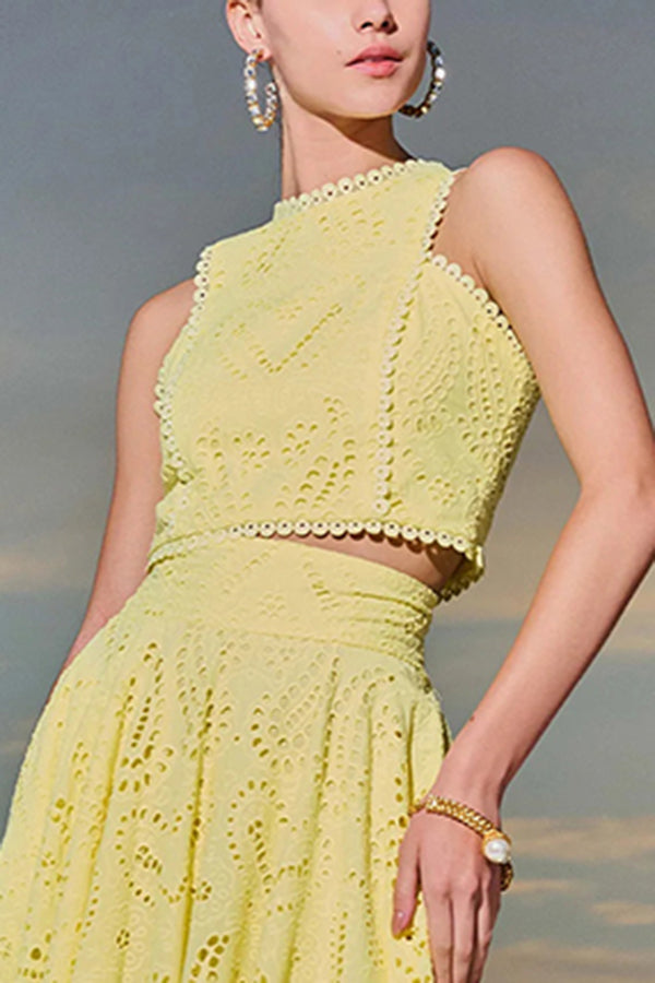 Rosa | Embroidered Set with Maxi Skirt
