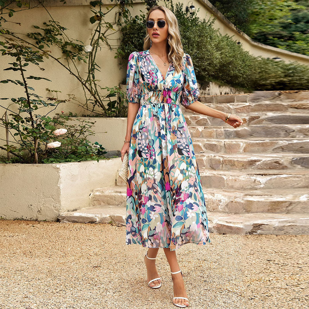 Lana | v-neck midi summer dress