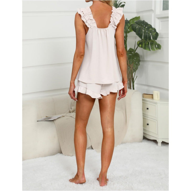 Shannon – Ruffle Trim Lounge Set