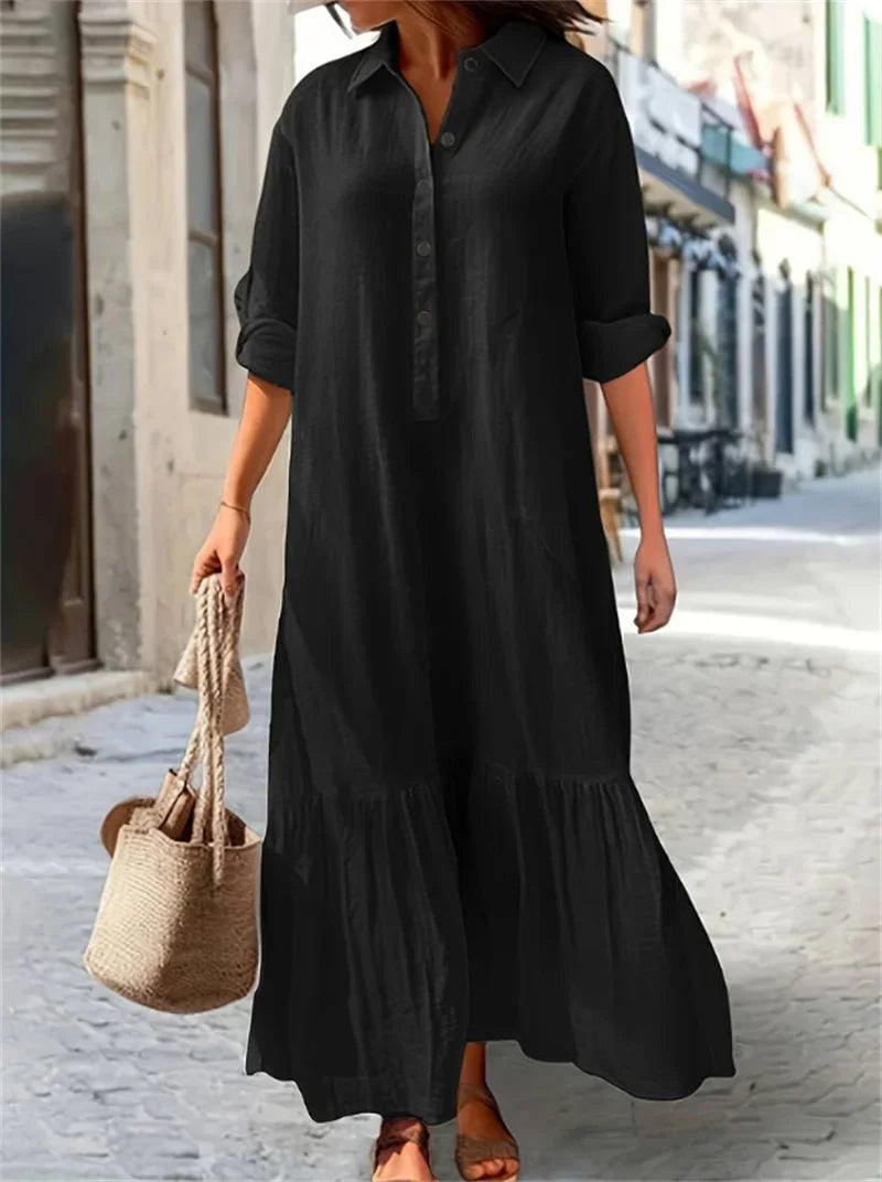 Lena | Cotton-Linen Maxi Dress