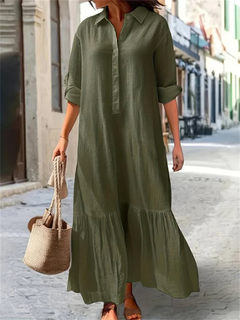 Lena | Cotton-Linen Maxi Dress