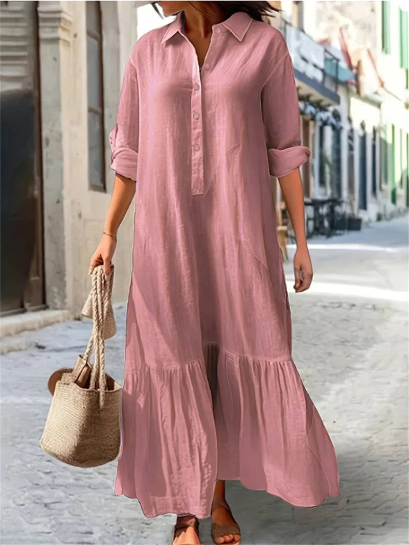 Lena | Cotton-Linen Maxi Dress