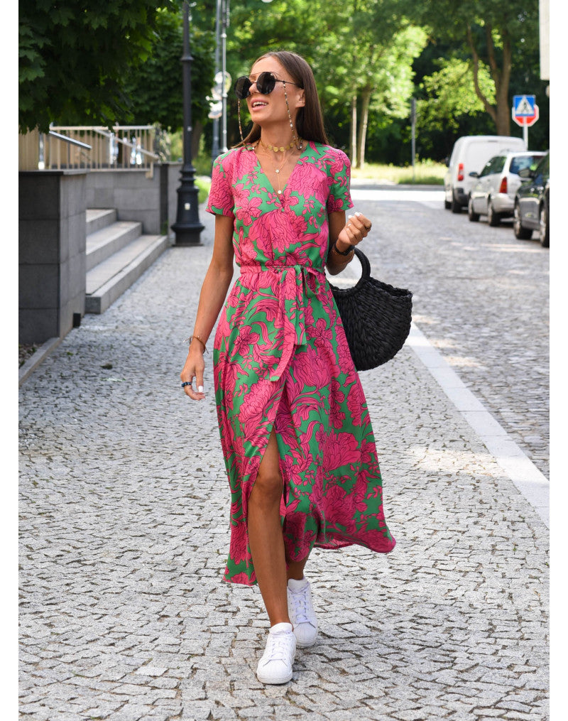 Mila | Floral Wrap Midi Dress
