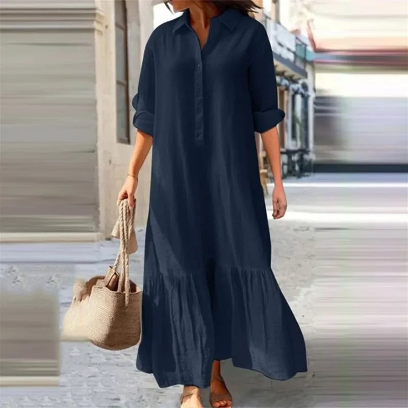 Lena | Cotton-Linen Maxi Dress