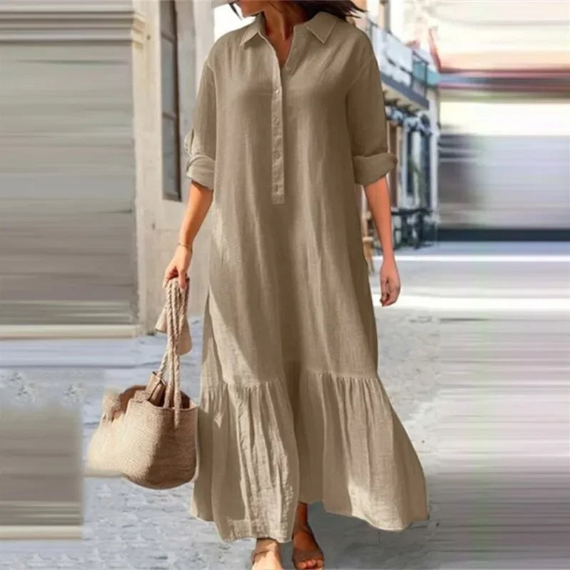 Lena | Cotton-Linen Maxi Dress