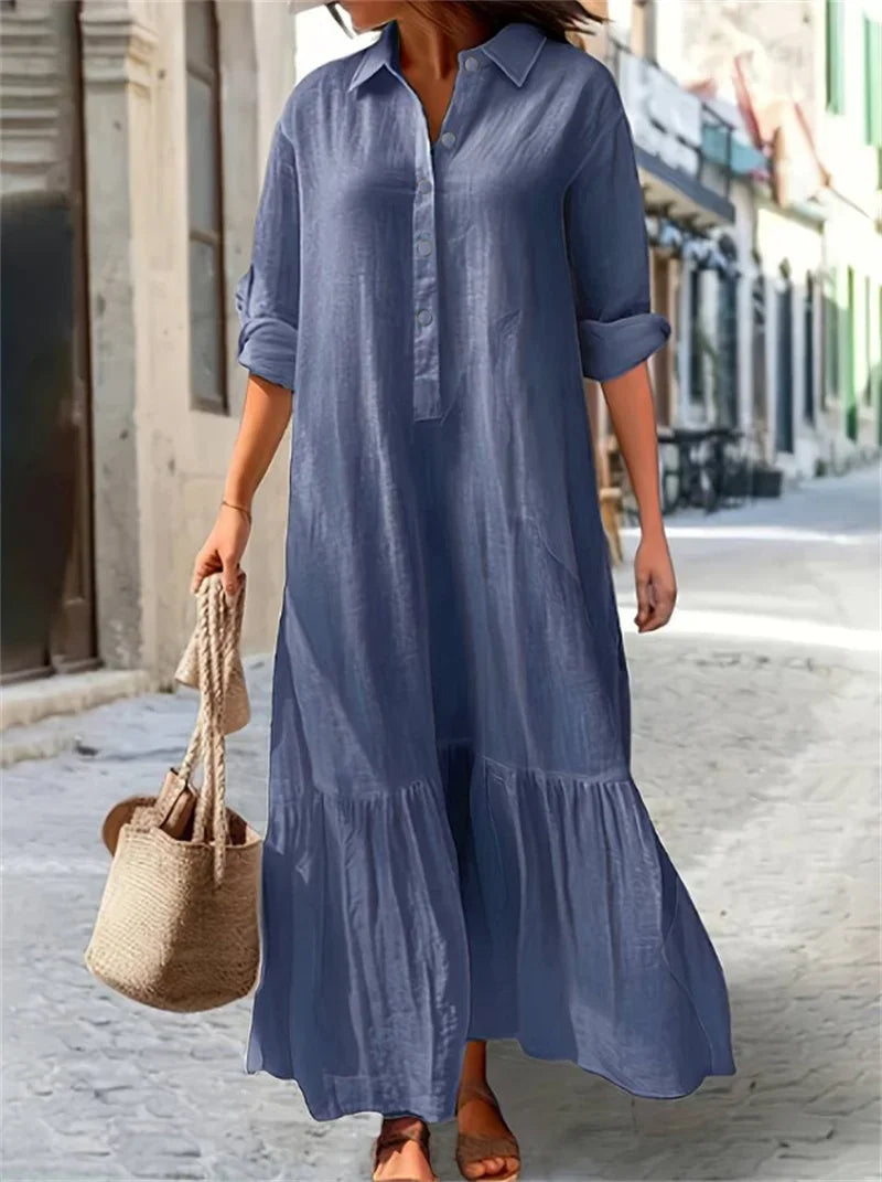 Lena | Cotton-Linen Maxi Dress