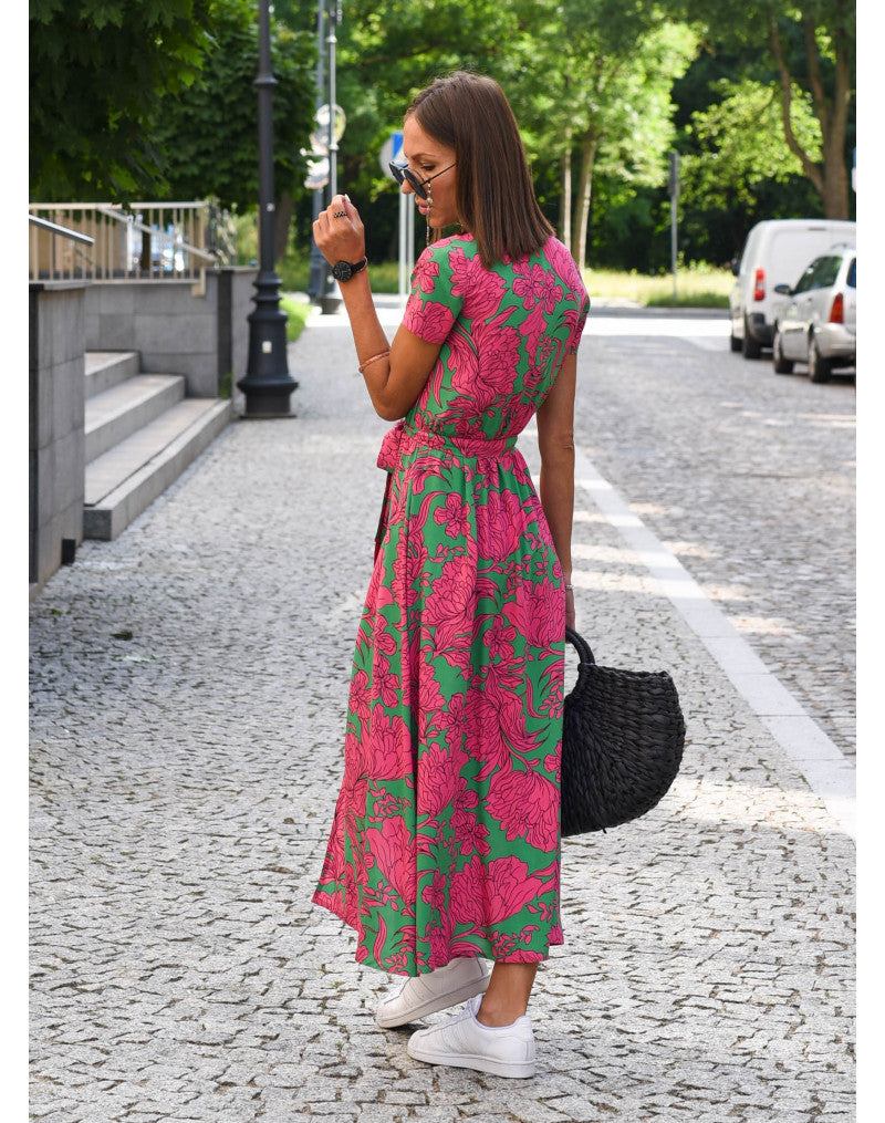 Mila | Floral Wrap Midi Dress