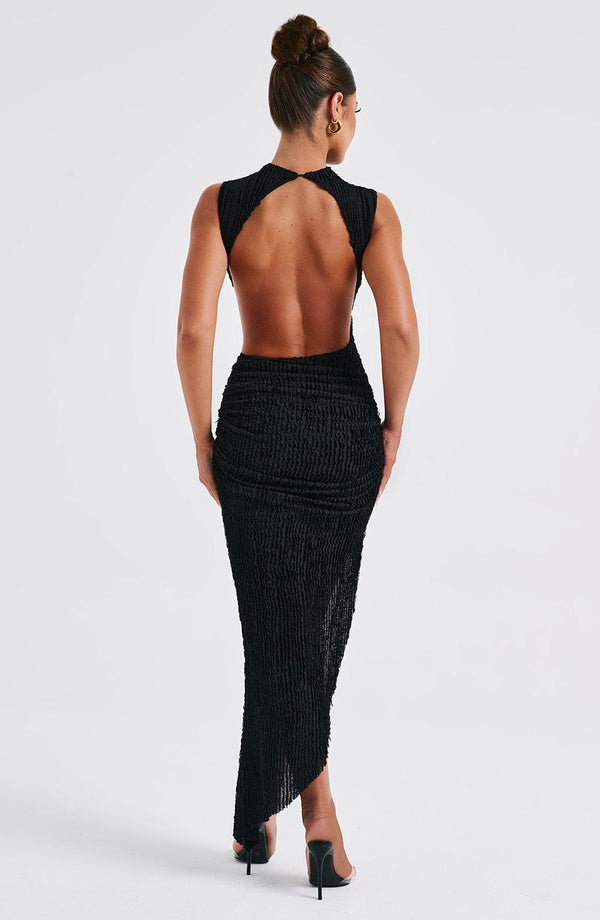 Sierra | Textured Asymmetric Midi Dress