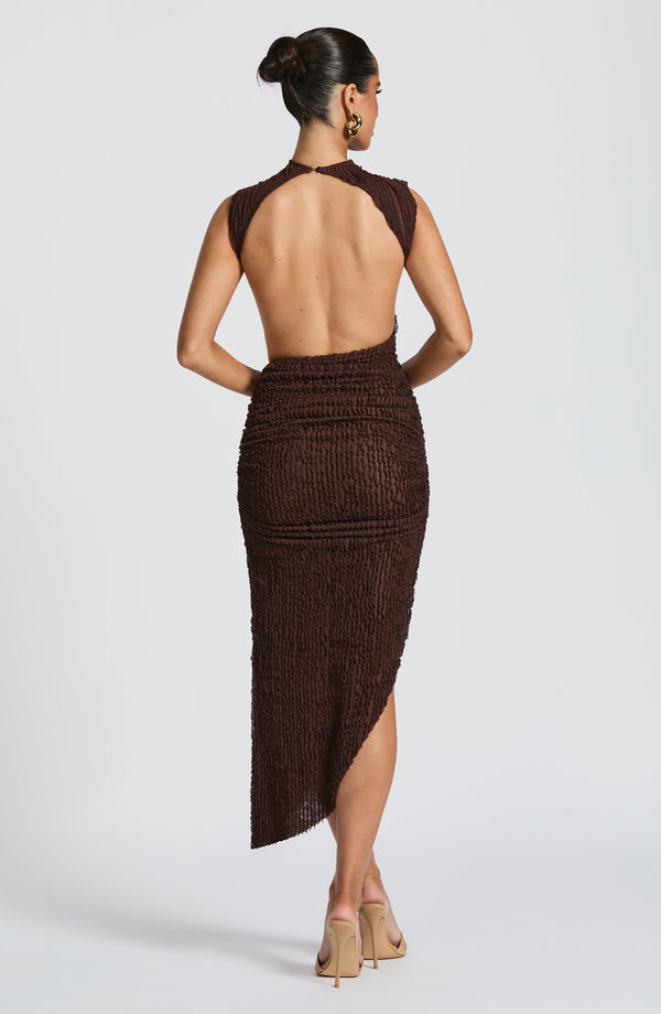 Sierra | Textured Asymmetric Midi Dress