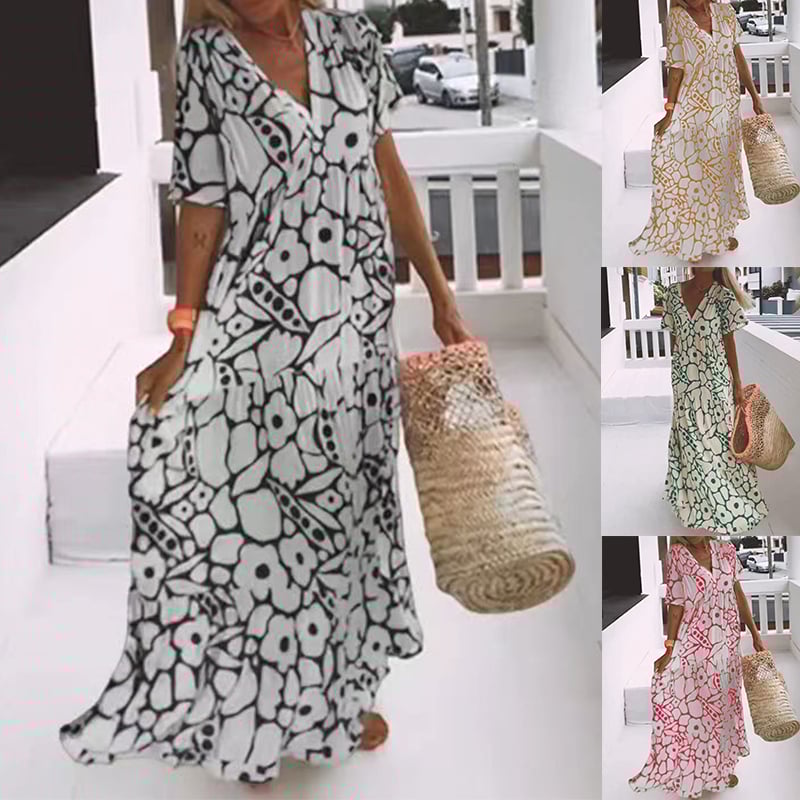 Carmen | Ibiza-style dress with a bohemian floral print