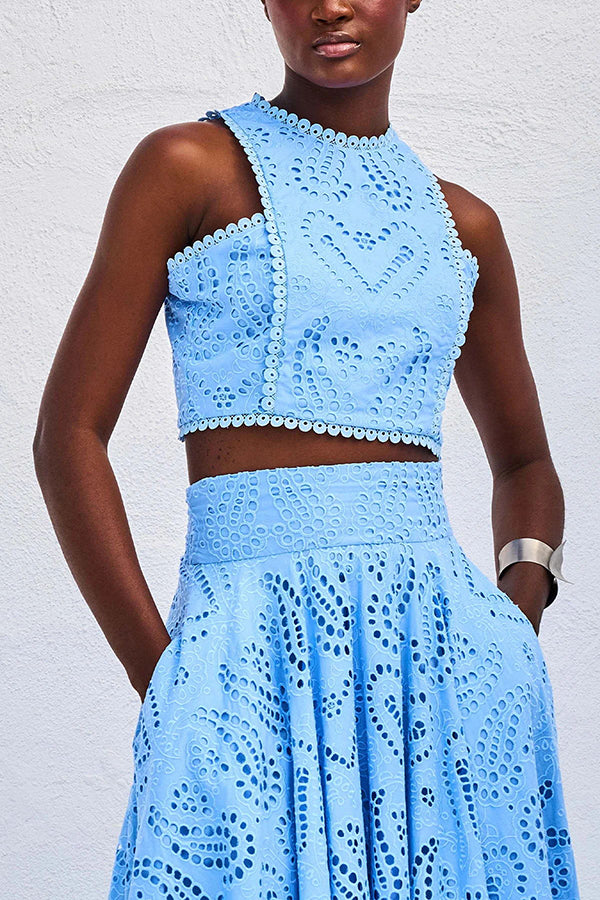 Rosa | Embroidered Set with Maxi Skirt