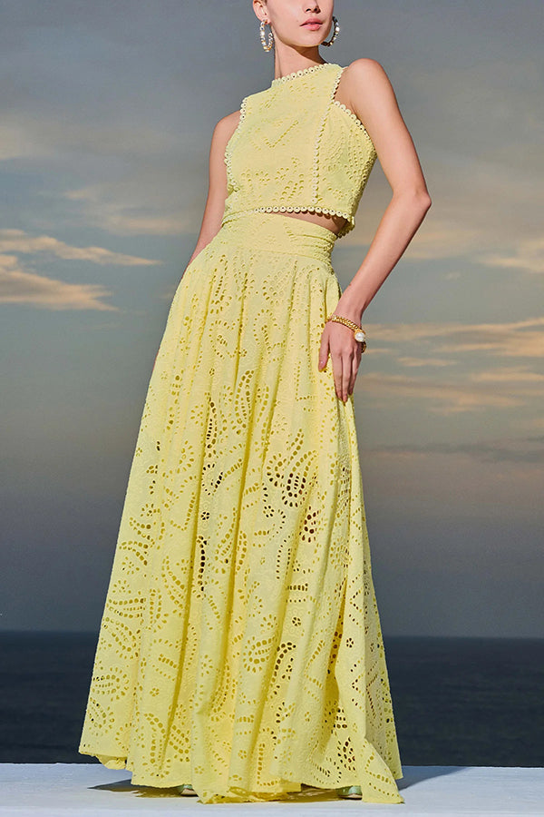 Rosa | Embroidered Set with Maxi Skirt