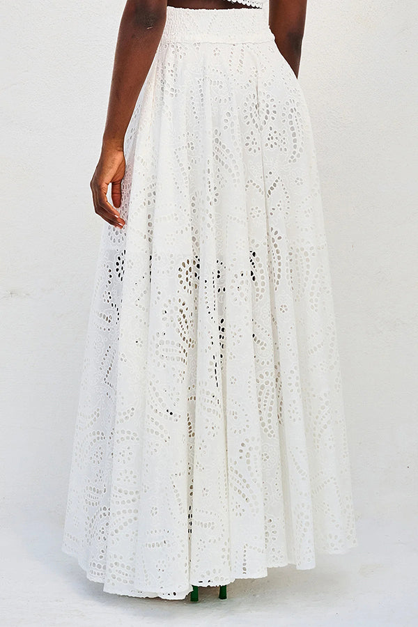 Rosa | Embroidered Set with Maxi Skirt