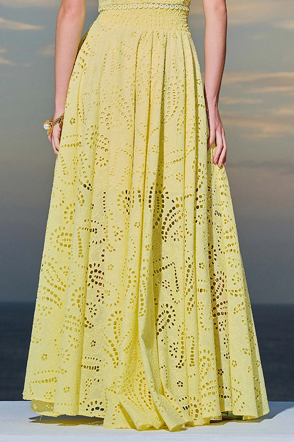 Rosa | Embroidered Set with Maxi Skirt