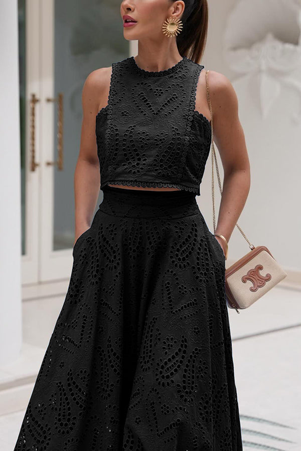 Rosa | Embroidered Set with Maxi Skirt