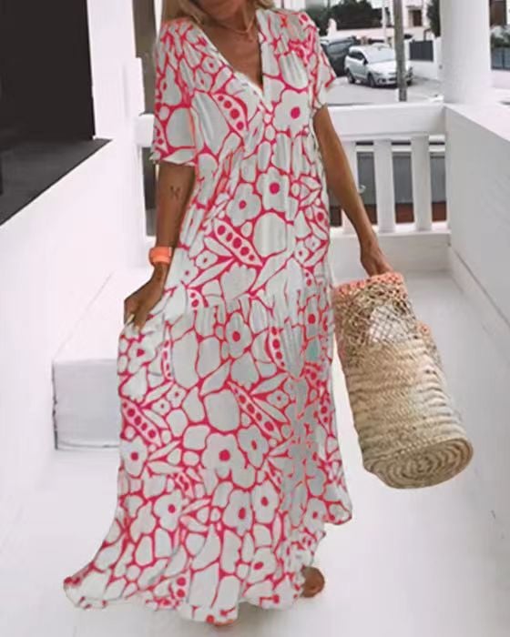 Carmen | Ibiza-style dress with a bohemian floral print