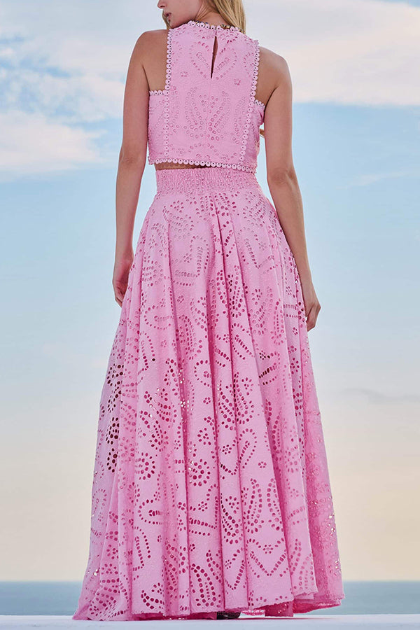 Rosa | Embroidered Set with Maxi Skirt