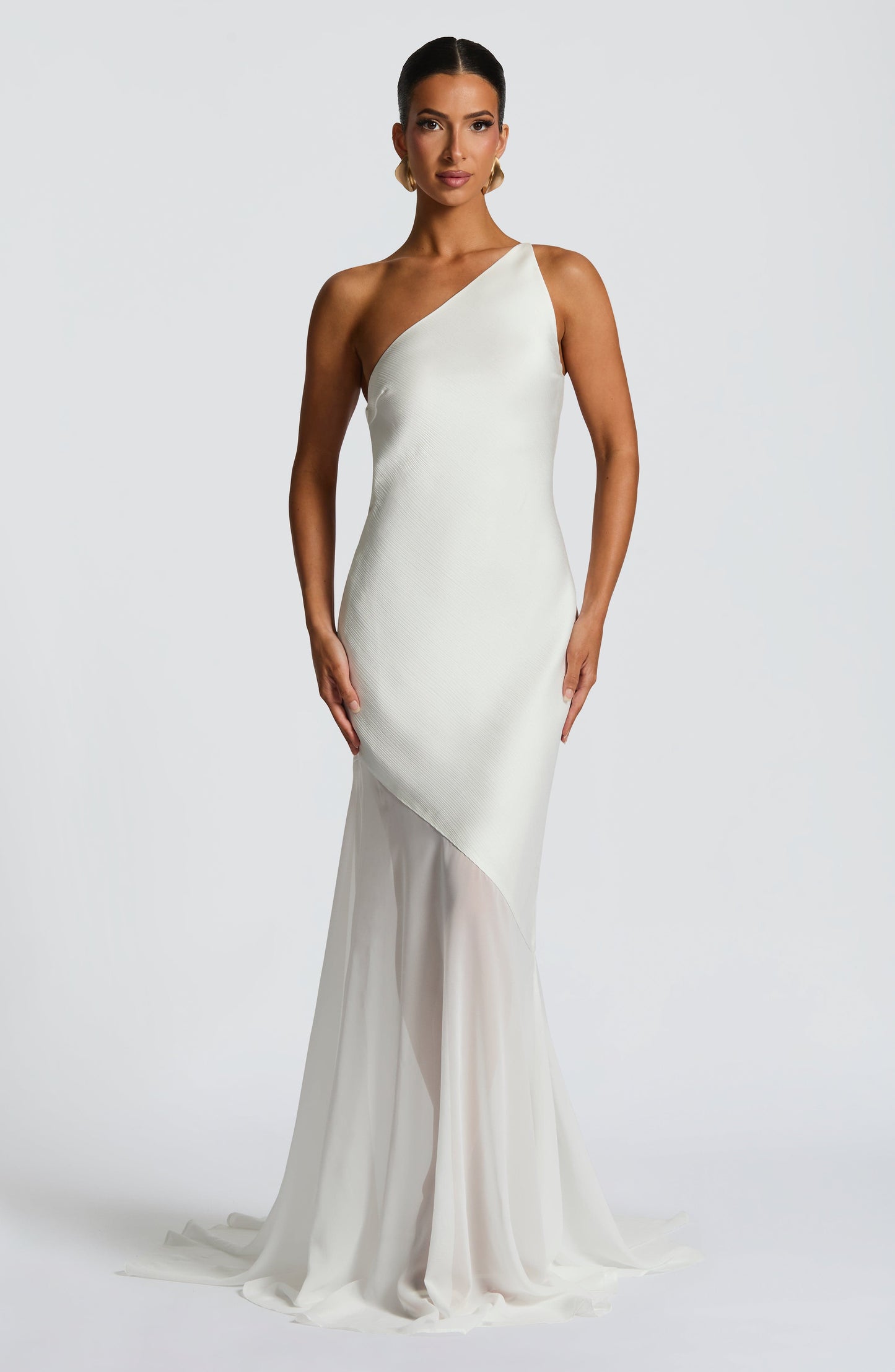 Grace | One-Shoulder Mesh Gown