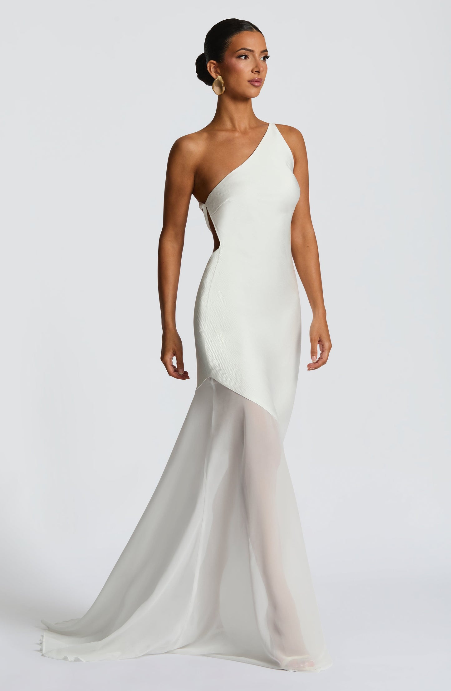 Grace | One-Shoulder Mesh Gown