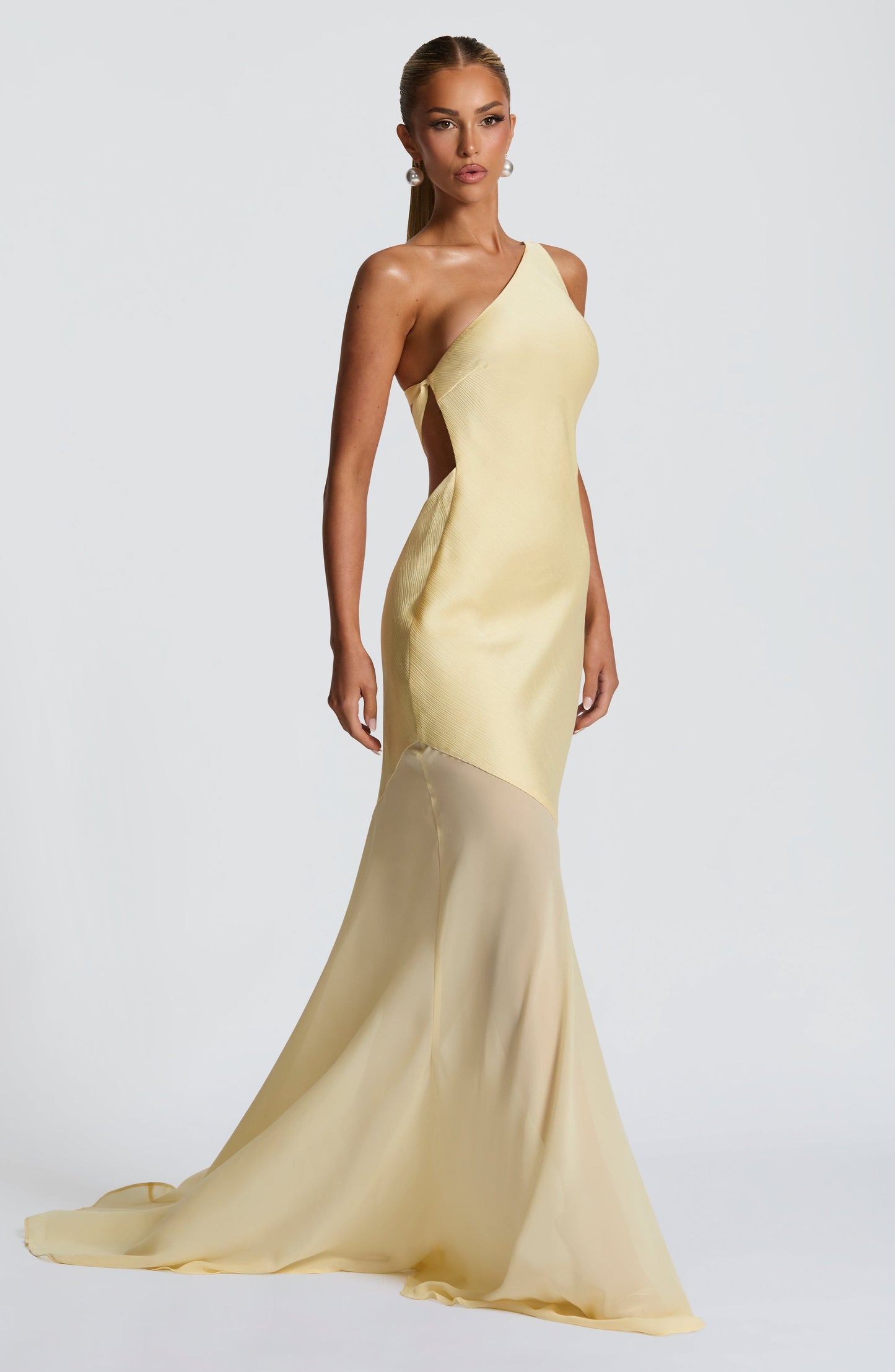 Grace | One-Shoulder Mesh Gown