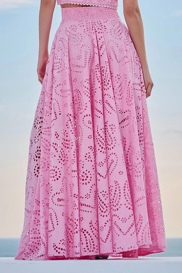 Rosa | Embroidered Set with Maxi Skirt