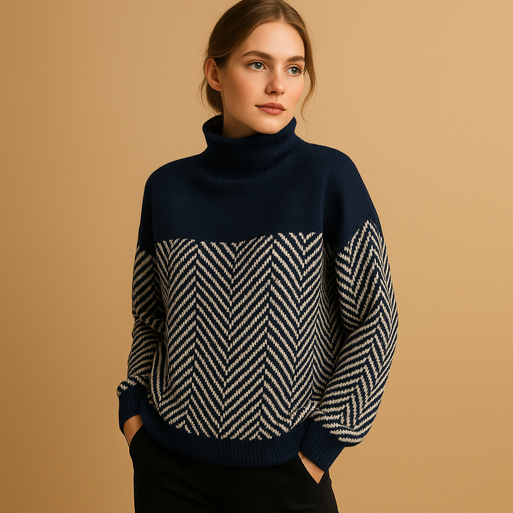 Jessica | Soft knitted sweater with herringbone pattern