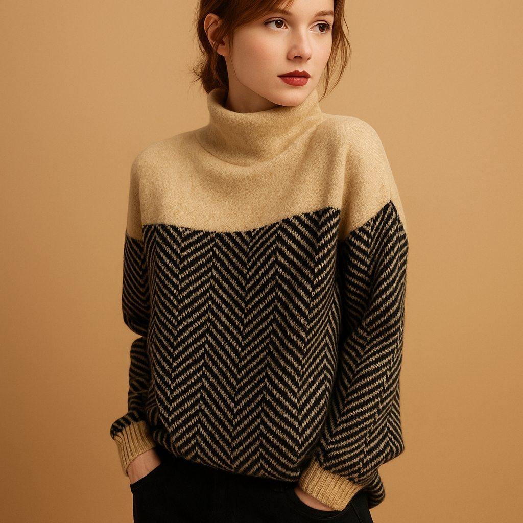 Jessica | Soft knitted sweater with herringbone pattern