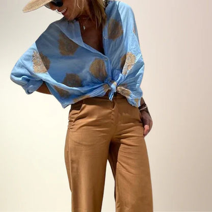 Amira | Boho-Linen Crop Blouse