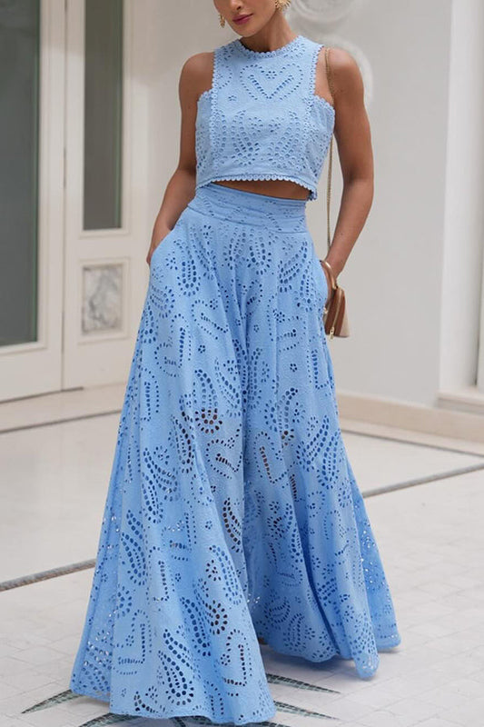 Rosa | Embroidered Set with Maxi Skirt