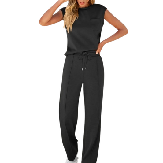 Cindy | Sleeveless Drawstring Lounge Set