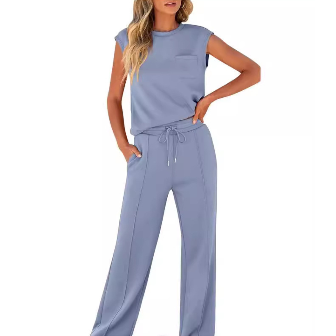 Cindy | Sleeveless Drawstring Lounge Set