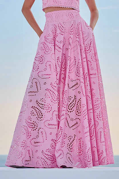 Rosa | Embroidered Set with Maxi Skirt