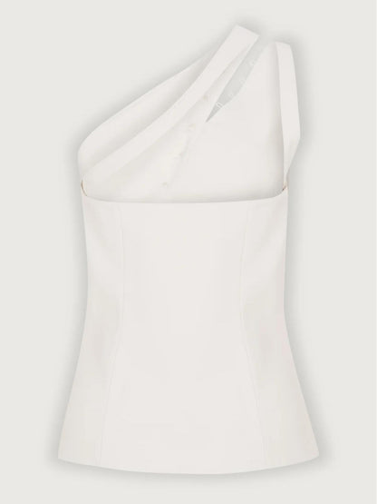 Azura | One-Shoulder Button Detail Top
