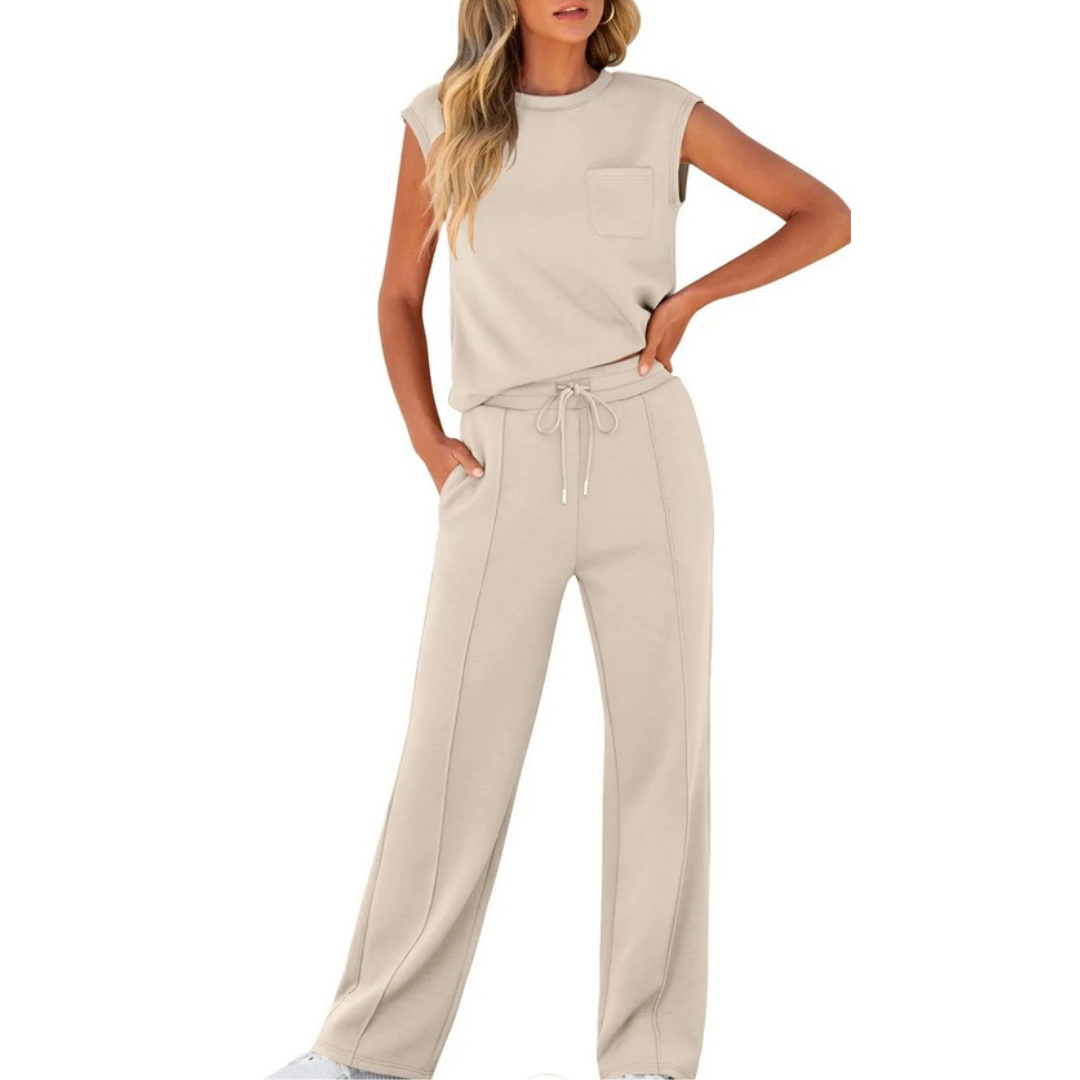Cindy | Sleeveless Drawstring Lounge Set