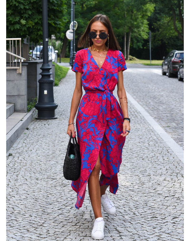 Mila | Floral Wrap Midi Dress